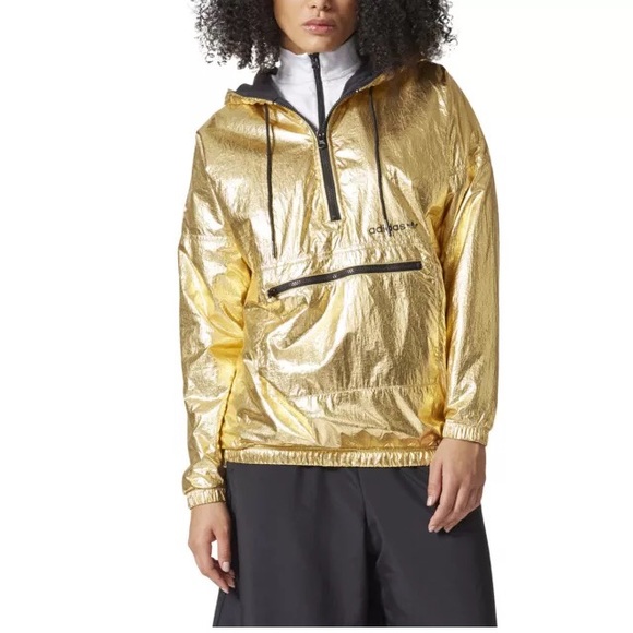 Adidas original gold hooded windbreaker 2xs - Picture 3 of 4